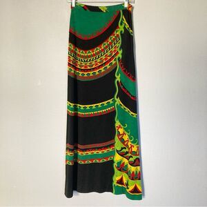 Rita Russo Vtg Maxi Skirt 70s Colorful Italian Pucci-esque Wool 26 Inch Waist‎
